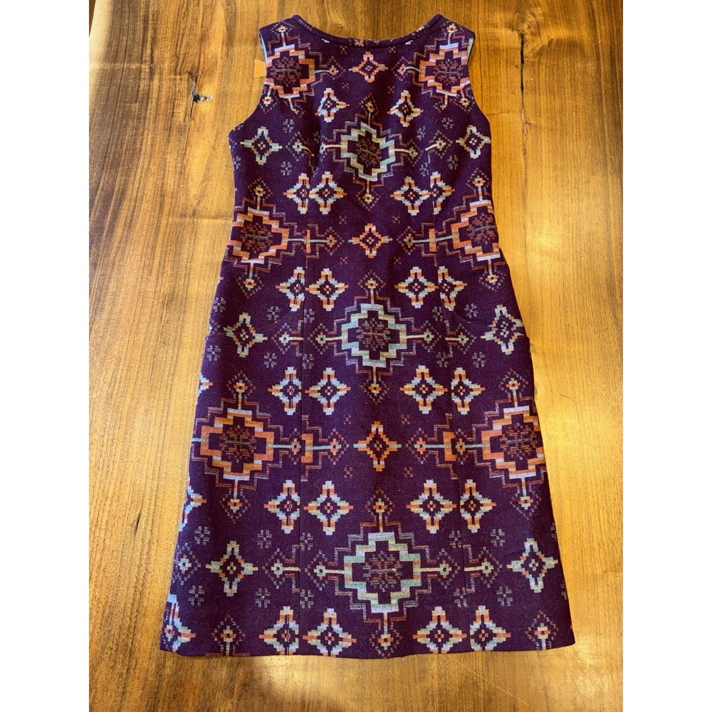 Pendleton for anthropologie southwestern Aztec Wool shift dress 10